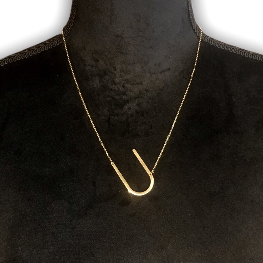 Gold Initial Pendant Necklace Letters A-Z